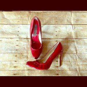 2/$40 Steve Madden red patent leather pumps
